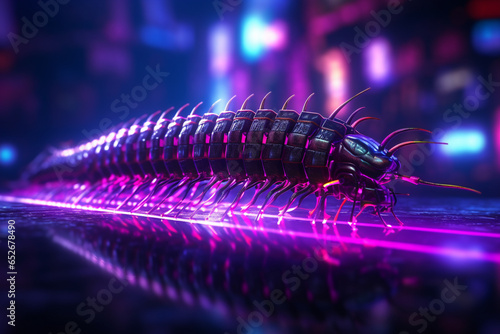 centipede robot with future background photo