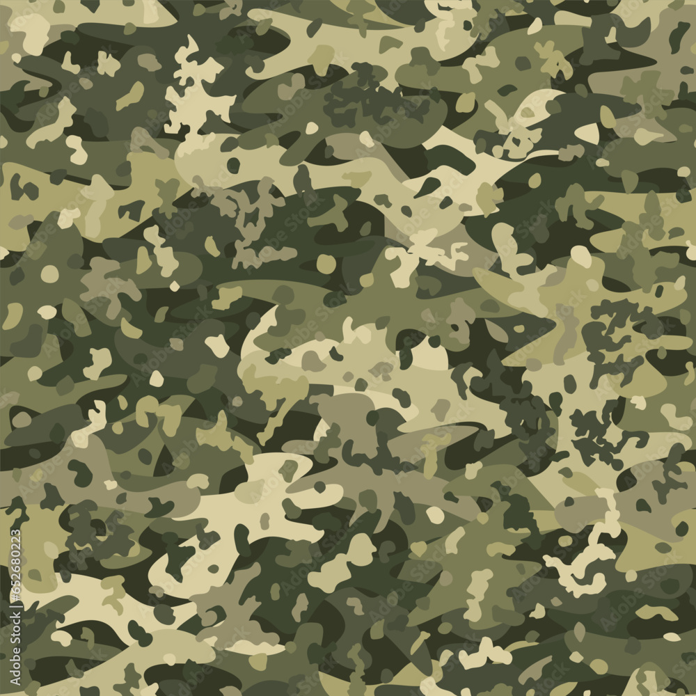 Fototapeta premium Texture military camouflage seamless pattern. Abstract army vector illustration