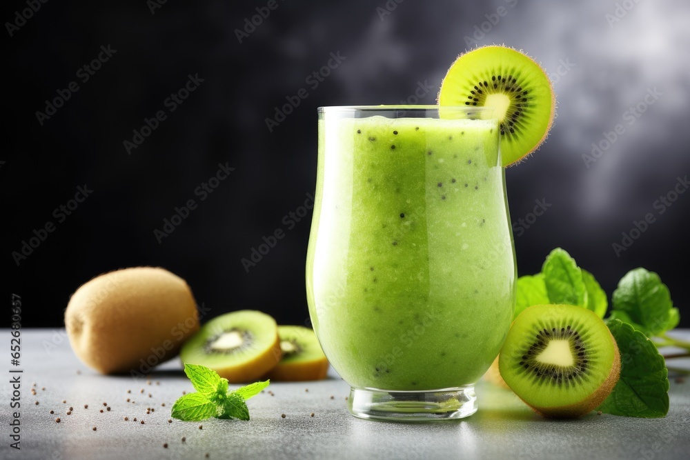 fresh tasty smoothie with kiwi copy space fresh tasty smoothie with kiwi copy space