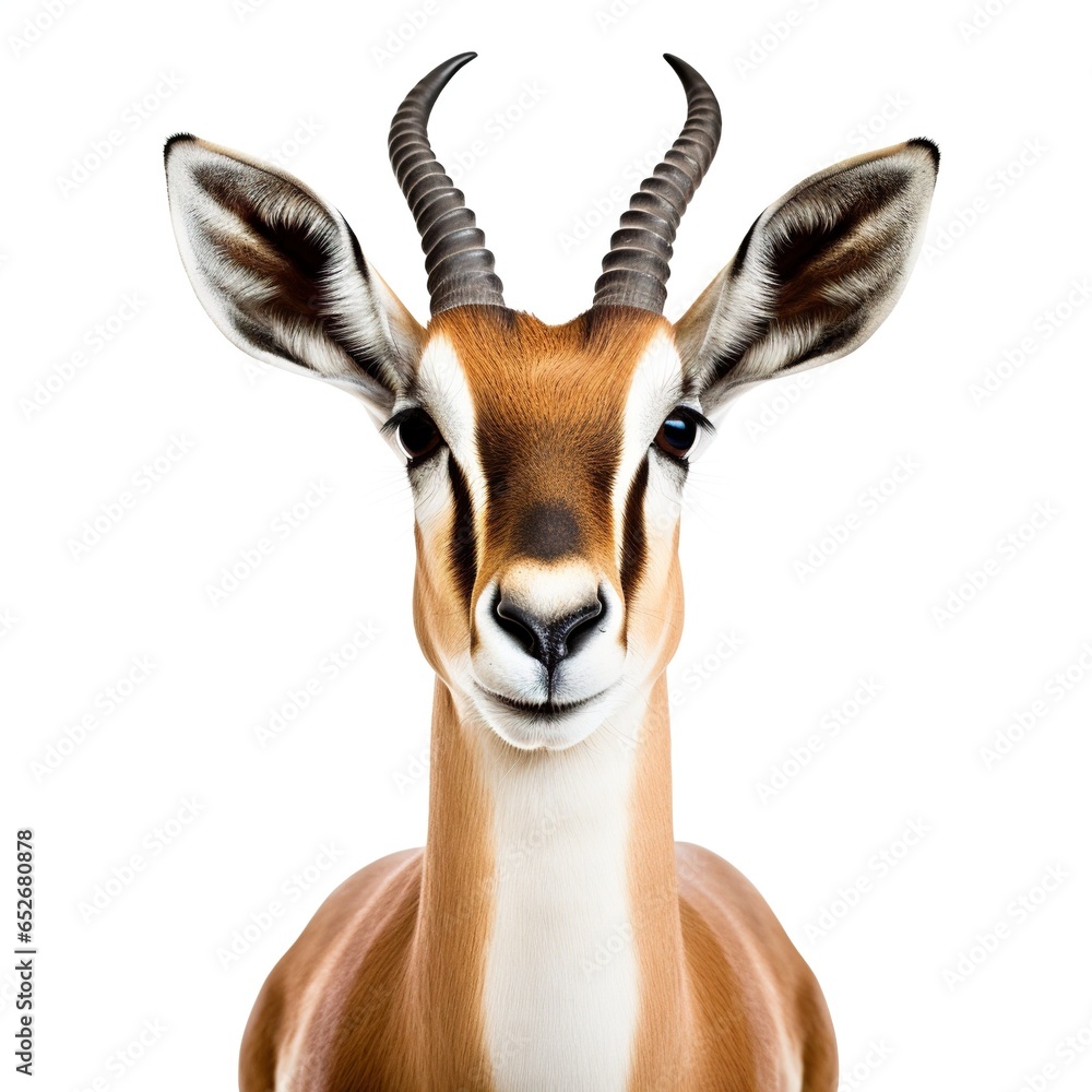 Fototapeta premium Springbok antelope head isolated on white background