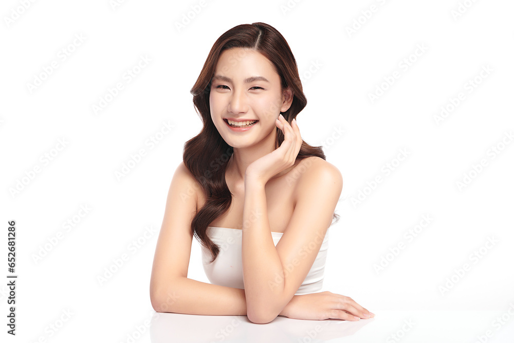 Beautiful young asian woman with clean fresh skin on white background, Face care, Facial treatment, Cosmetology, beauty and spa, Asian women portrait. Beautiful young asian woman with clean fresh skin on white background, Face care, Facial treatment, Cosmetology, beauty and spa, Asian women portrait.