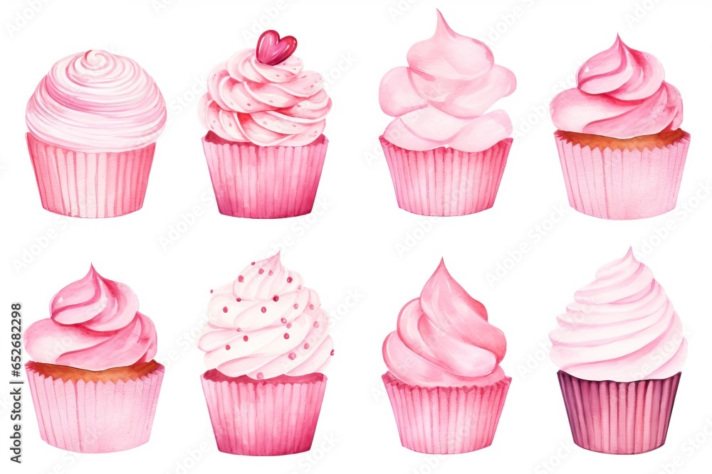 Watercolor Cupcakes Set.. Watercolor Cupcakes Set..