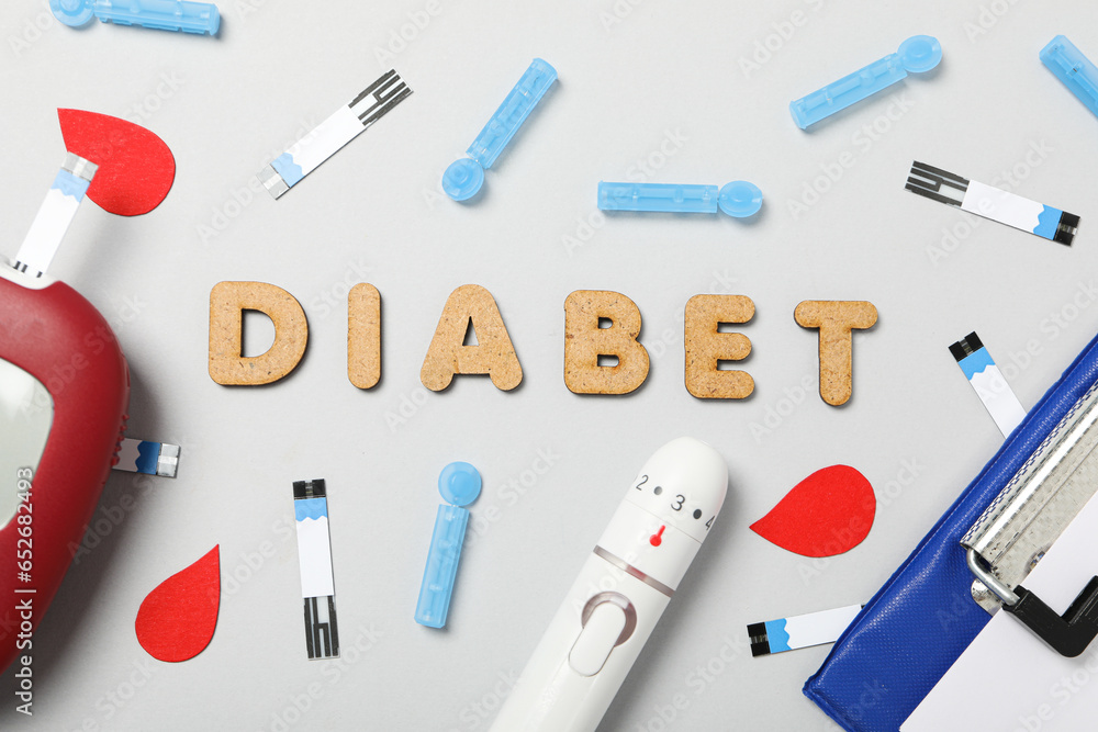 Necessary elements for diabetes, top view. Necessary elements for diabetes, top view.