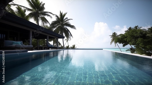 swimming pool in a tropical hotel © Samvel
