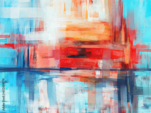 Fototapeta Naklejka Na Ścianę i Meble -  Bright red and blue paint, abstract painting, featuring a unique artistic texture, contemporary artwork
