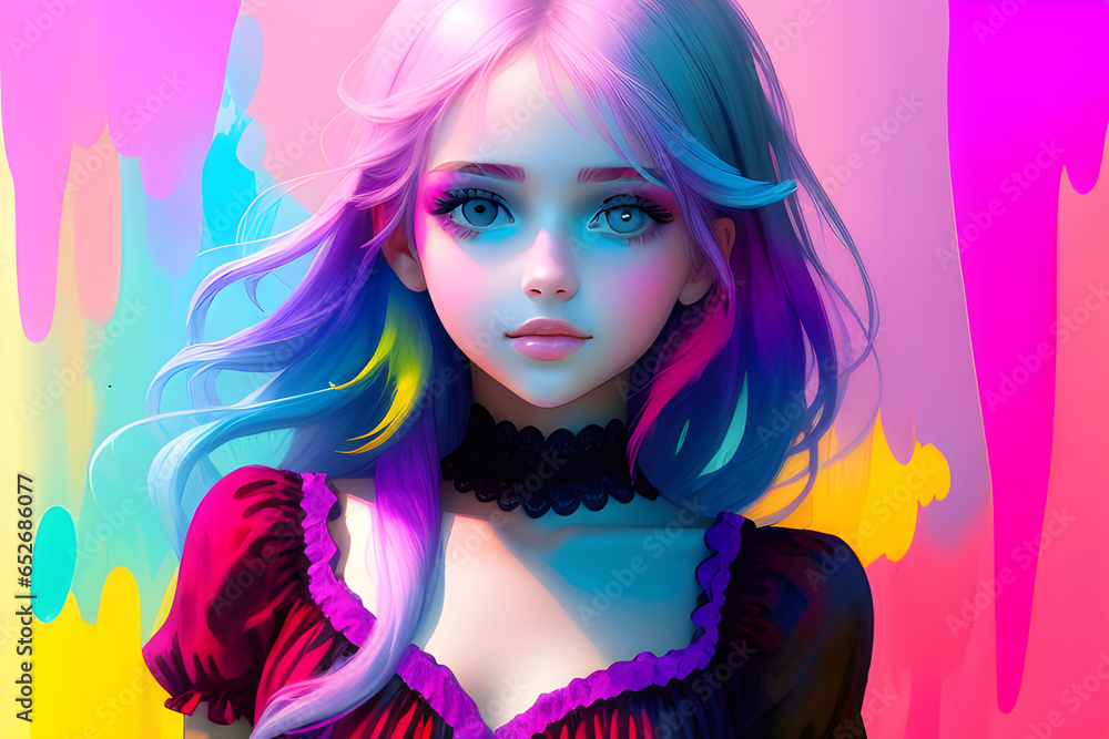 A girl with glamorous and beautiful makeup and hairstyle. Generative AI A girl with glamorous and beautiful makeup and hairstyle. Generative AI