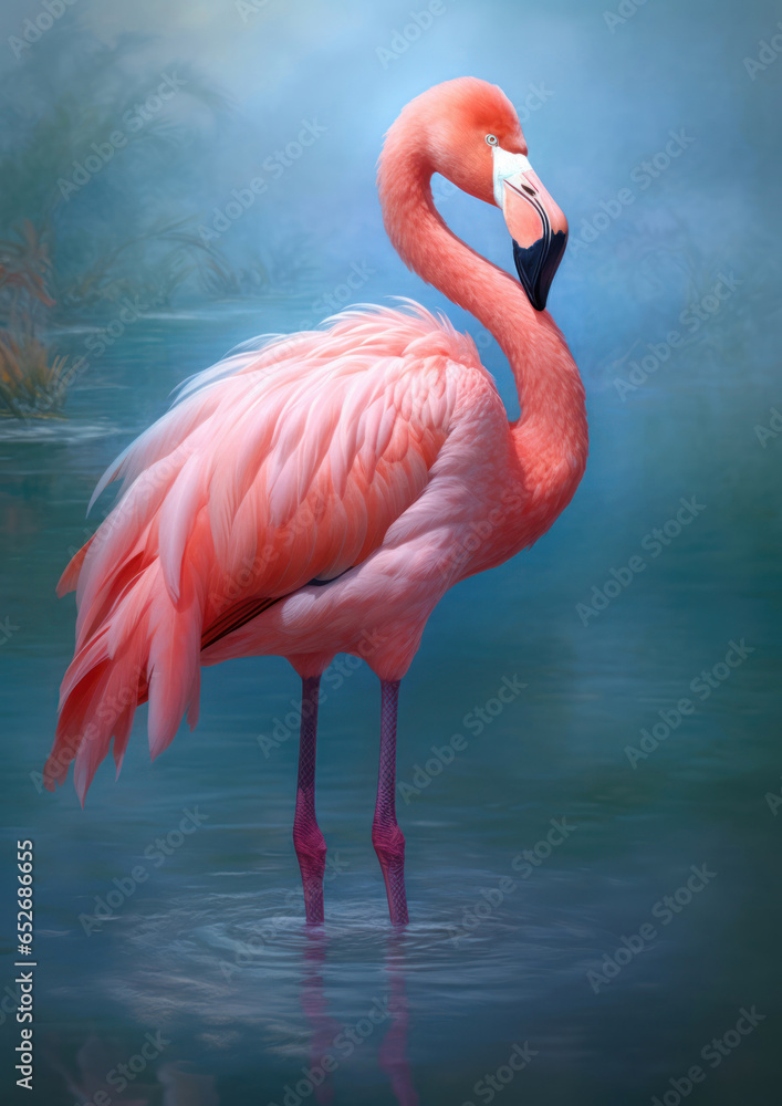 Beautiful pink flamingo