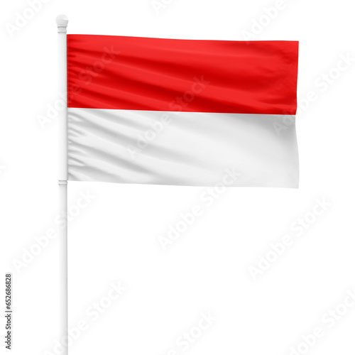 Free Download Indonesia flag isolated on cutout background. Waving the Indonesia flag on a white metal pole. - GFXLoad