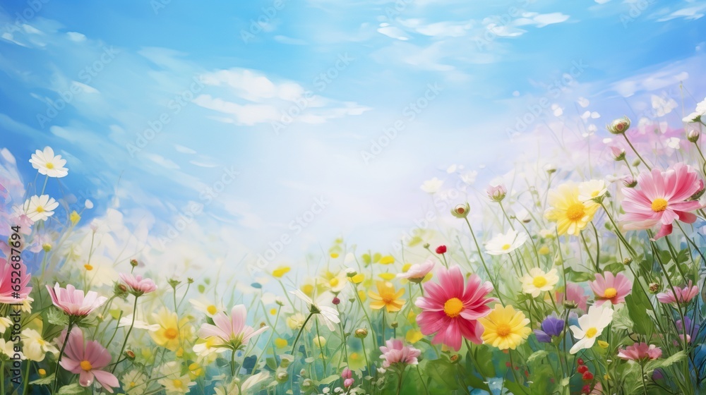 Spring Flowers Backdrop Spring Flowers Backdrop