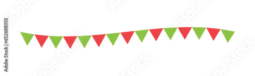 Flag Separator Border illustration wavy line triangle pattern for Christmas theme concept for holiday time winter season