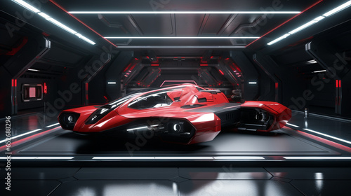Spaceship Flight Outer Space Galaxy Adventure Futuristic Machine Battle Cyberpunk Wormhole Apocalypse Generative AI