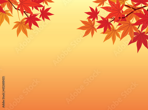 紅葉とオレンジ色グラデーションのバックグラウンド素材