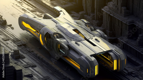 Spaceship Flight Outer Space Galaxy Adventure Futuristic Machine Battle Cyberpunk Wormhole Apocalypse Generative AI