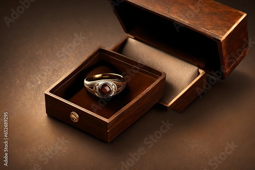 golden jewelry box with ring