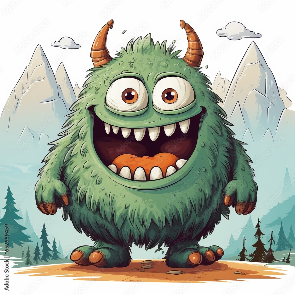 Fototapeta premium monster children's character. Cartoon design element on white background.