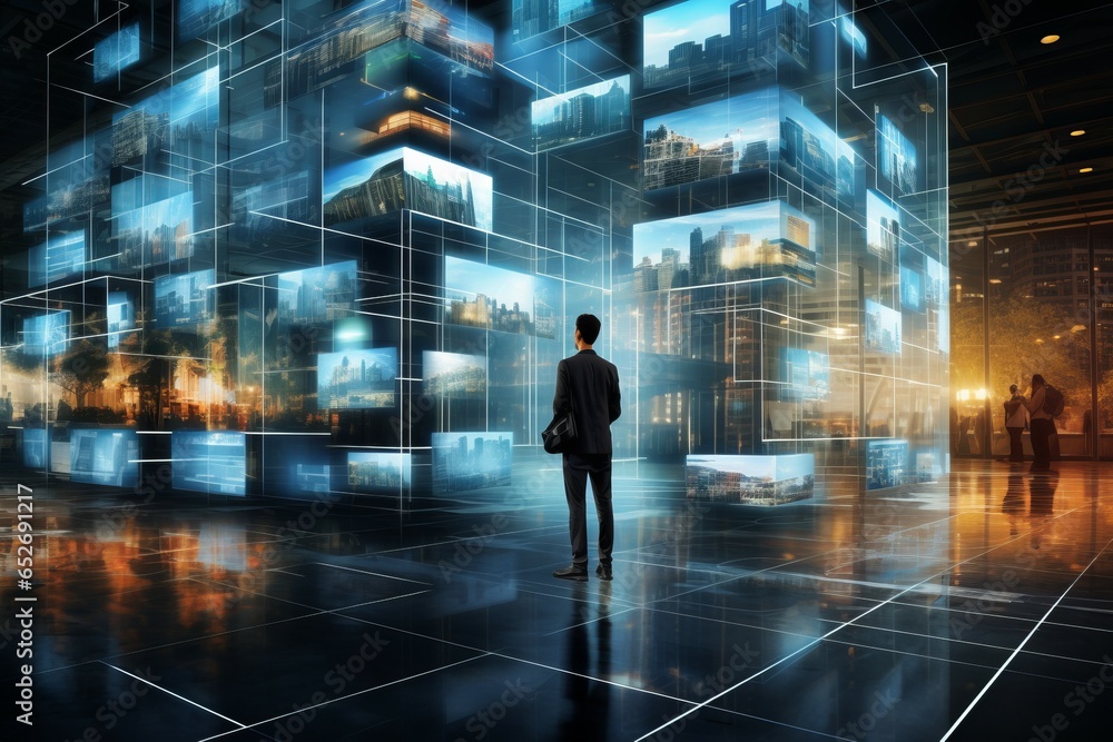 Human and AI Symbiosis in Advanced Urban Landscapes. Futuristic Background with Smart Robots and Androids. Human and AI Symbiosis in Advanced Urban Landscapes. Futuristic Background with Smart Robots and Androids.