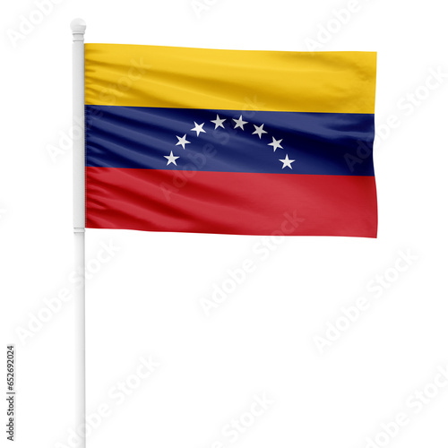 Free Download Venezuela flag isolated on cutout background. Waving the Venezuela flag on a white metal pole. - GFXLoad