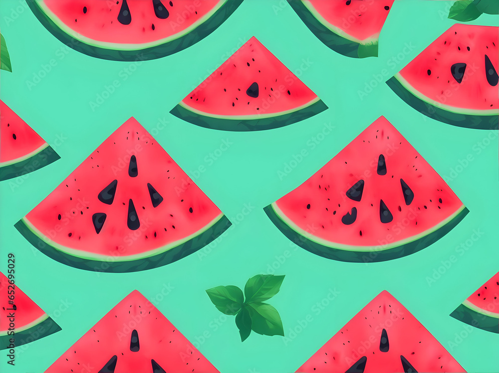 seamless pattern with watermelon,ai generative seamless pattern with watermelon,ai generative