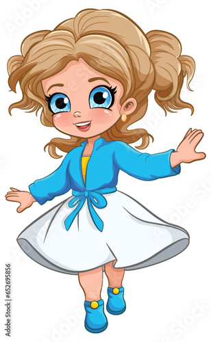 Cute girl dancing isolated