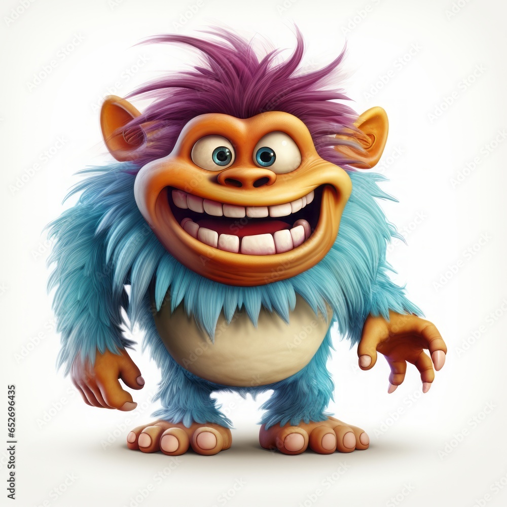 monster children's character. Cartoon design element on white background.