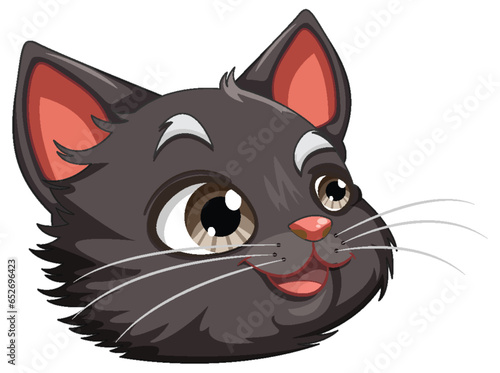 A Black Cat Head with Striking Brown Eyes