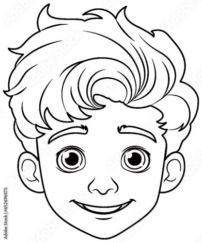Boy cartoon head isolated
