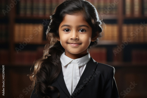 Indian little girl in lawyer uniform
