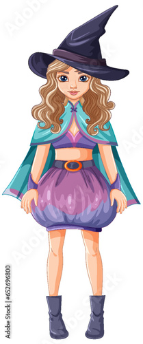 Cute witch cartoon character
