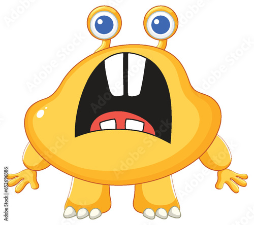 Adorable Cartoon Alien Monsters with Big Teeth