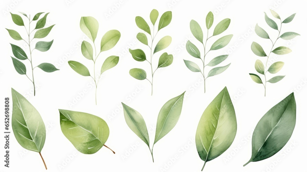 Hand painted foliage pattern, seamless floral print with green leaves, watercolor illustration Collection isolated white background suitable for Wedding Invitation, wallpapers, textile or cover Hand painted foliage pattern, seamless floral print with green leaves, watercolor illustration Collection isolated white background suitable for Wedding Invitation, wallpapers, textile or cover
