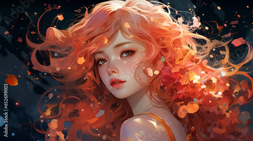 Girl with pink hair