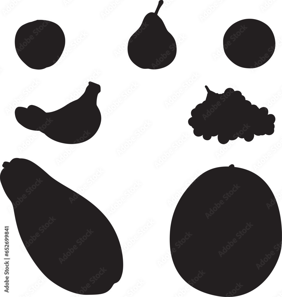 Fruits silhouette vector