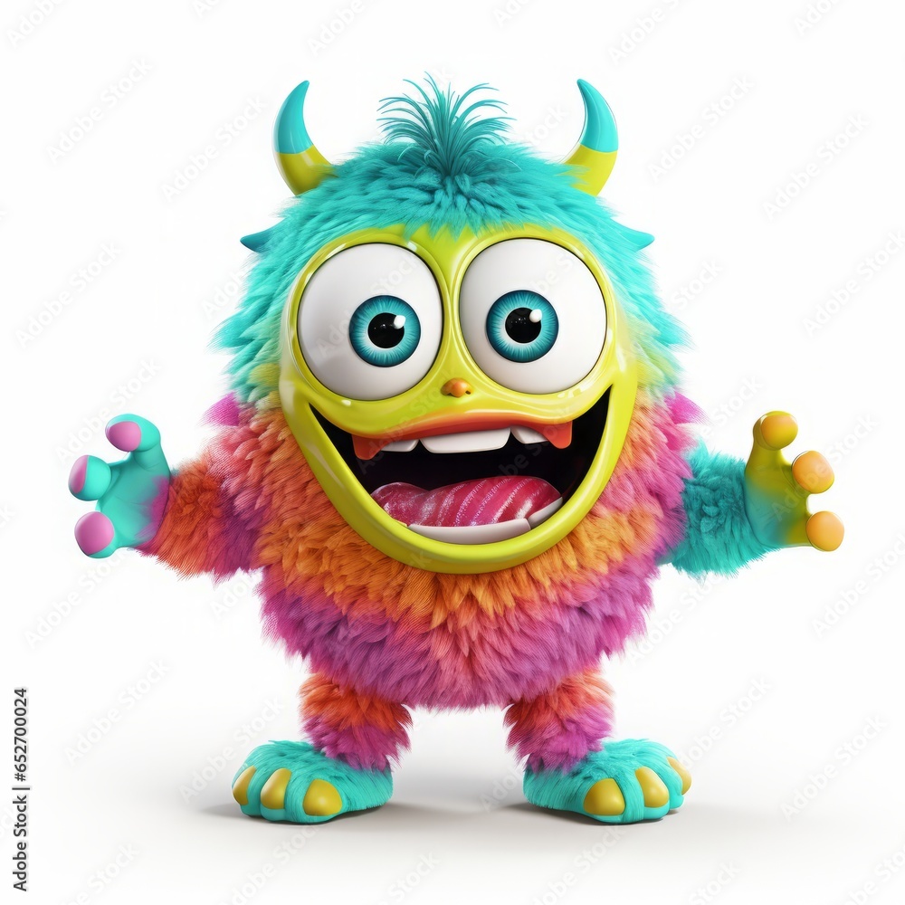 Naklejka premium monster children's character. Cartoon design element on white background.