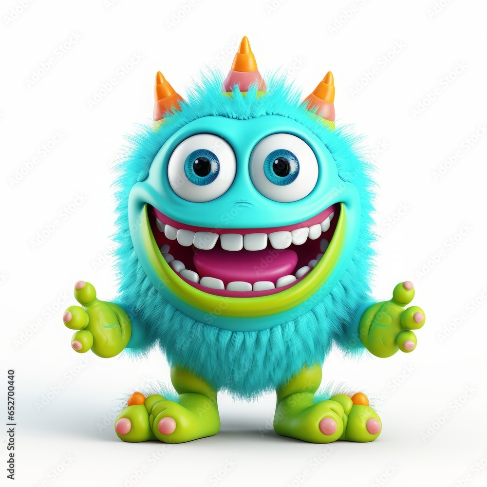 Fototapeta premium monster children's character. Cartoon design element on white background.