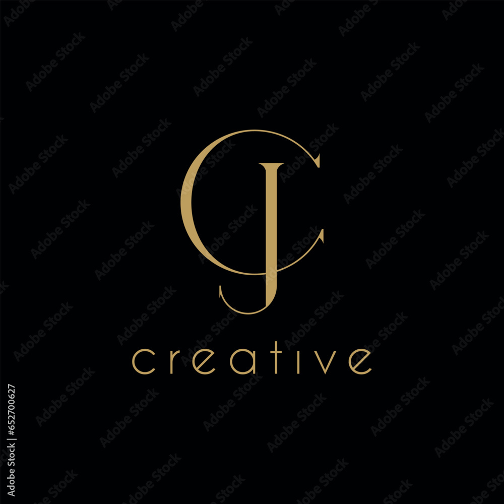 luxury cj,jc logo,cj,jc brand logo vector template.Abstract letter CJ ...