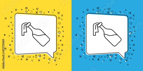 Set line Cocktail molotov icon isolated on yellow and blue background. Vector