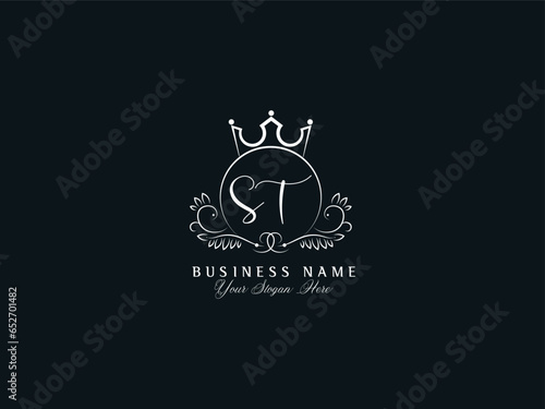 ST, st Logo Letter, Minimalist Feminine St Logo For Your Luxury Shop