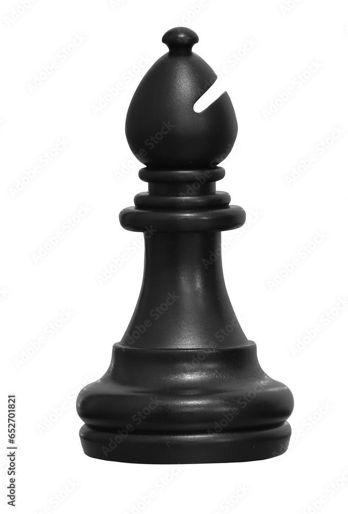Black bishop chess piece on transparent background Black bishop chess piece on transparent background