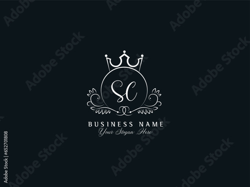 SC, sc Logo Letter, Minimalist Feminine Sc Logo For Your Luxury Shop photo