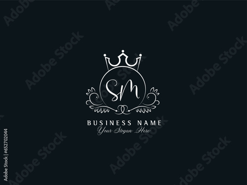 SM, sm Logo Letter, Minimalist Feminine Sm Logo For Your Luxury Shop photo