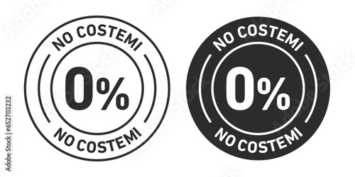 No Costemi rounded vector symbol set on white background