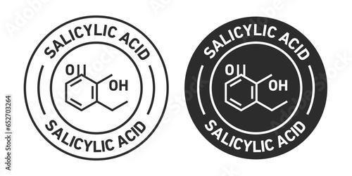 Salicylic Acid rounded vector symbol set on white background