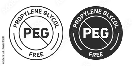 Propylene Glycol Free rounded vector symbol set on white background