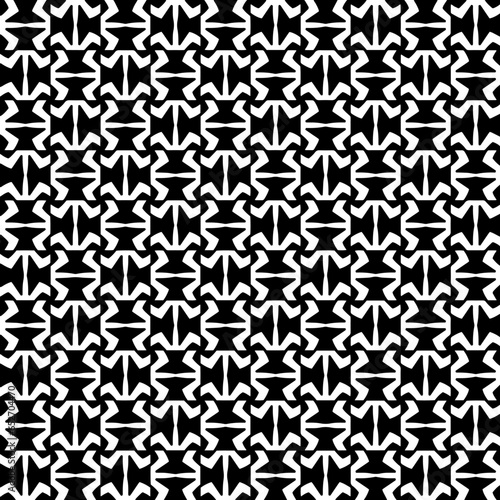 White background with black pattern. Seamless texture for fashion, textile design,  on wall paper, wrapping paper, fabrics and home decor. Simple repeat pattern. © t2k4
