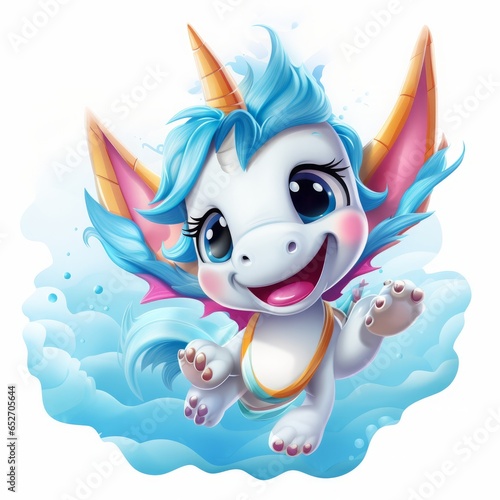 unicorn children's monster on white background character.