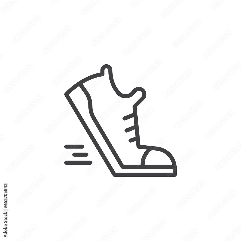 Running shoe line icon - obrazy, fototapety, plakaty 