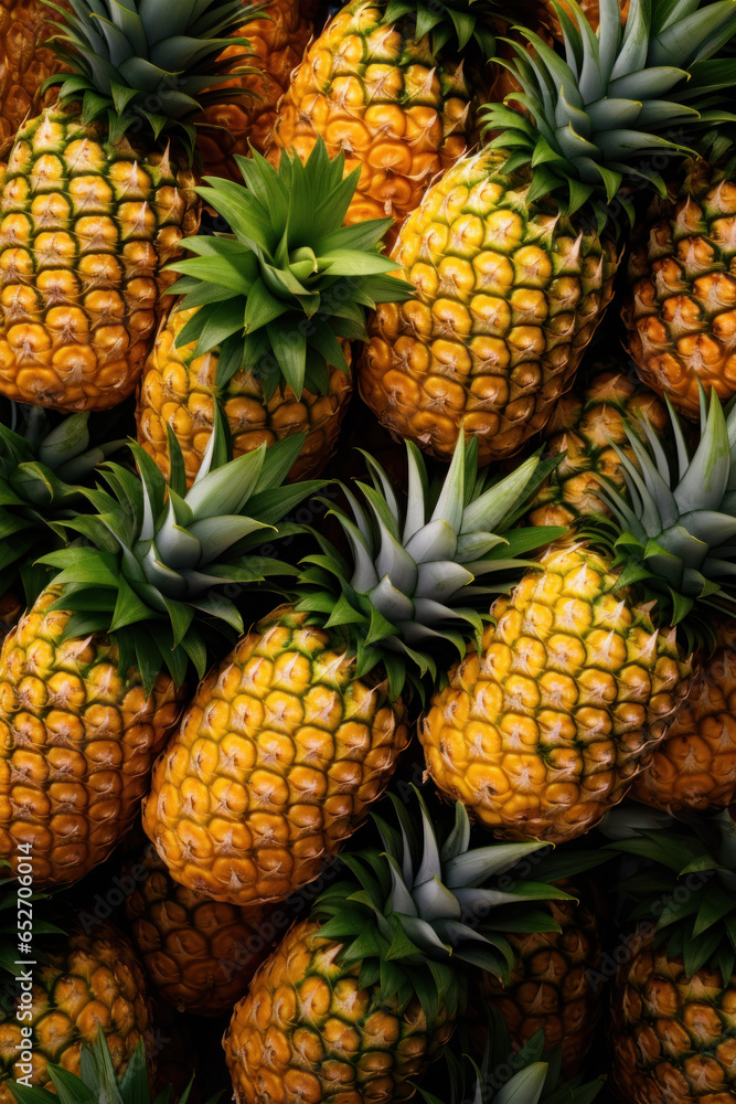 Unique texture of bright summer ripe pineapples Unique texture of bright summer ripe pineapples