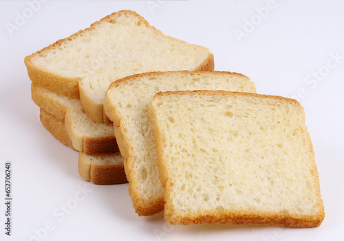 white sandwich bread on white background, new photo