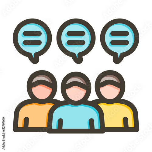 Forum Vector Thick Line Filled Colors Icon Design