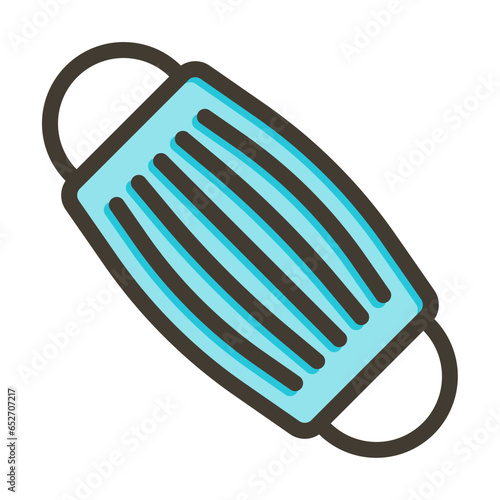 Mask Vector Thick Line Filled Colors Icon Design